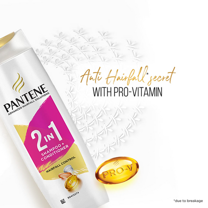 Pantene 2 in 1 Anti Hair Fall Shampoo + Conditioner, 180 ml