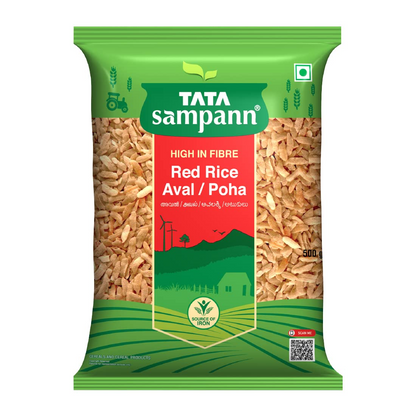 Tata Sampann Red Rice Poha Aval with High Dietary Fibre, 500 g