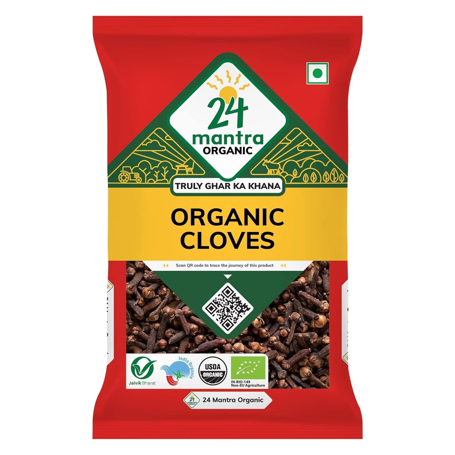 24 Mantra Organic Cloves/Laung/Lavangalu - 50gms | 100% Organic | Chemical Free & Pesticides Free | Good for Marinating meat | Strong Aroma