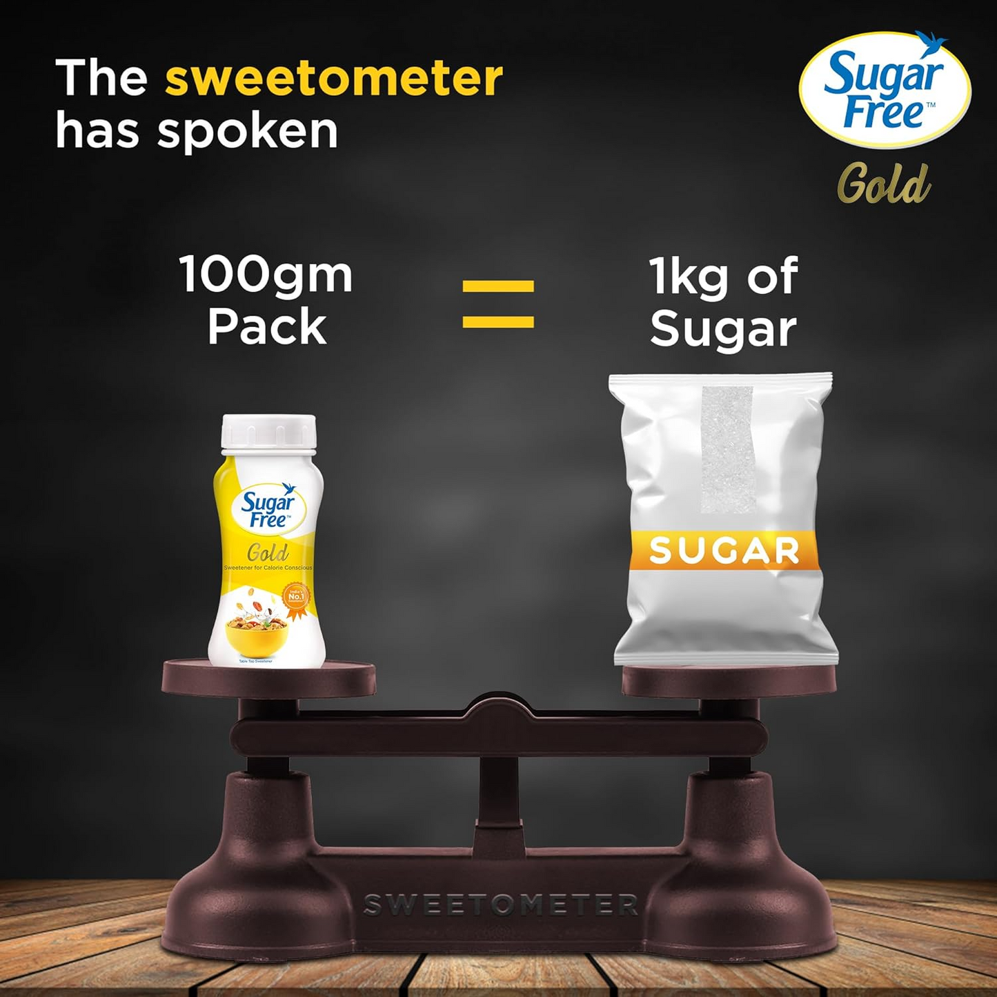 Sugar Free Gold, 100g, Jar (Pack of 2)| Equivalent to Sweetness from 2kg Sugar| India’s No.1 Sweetner