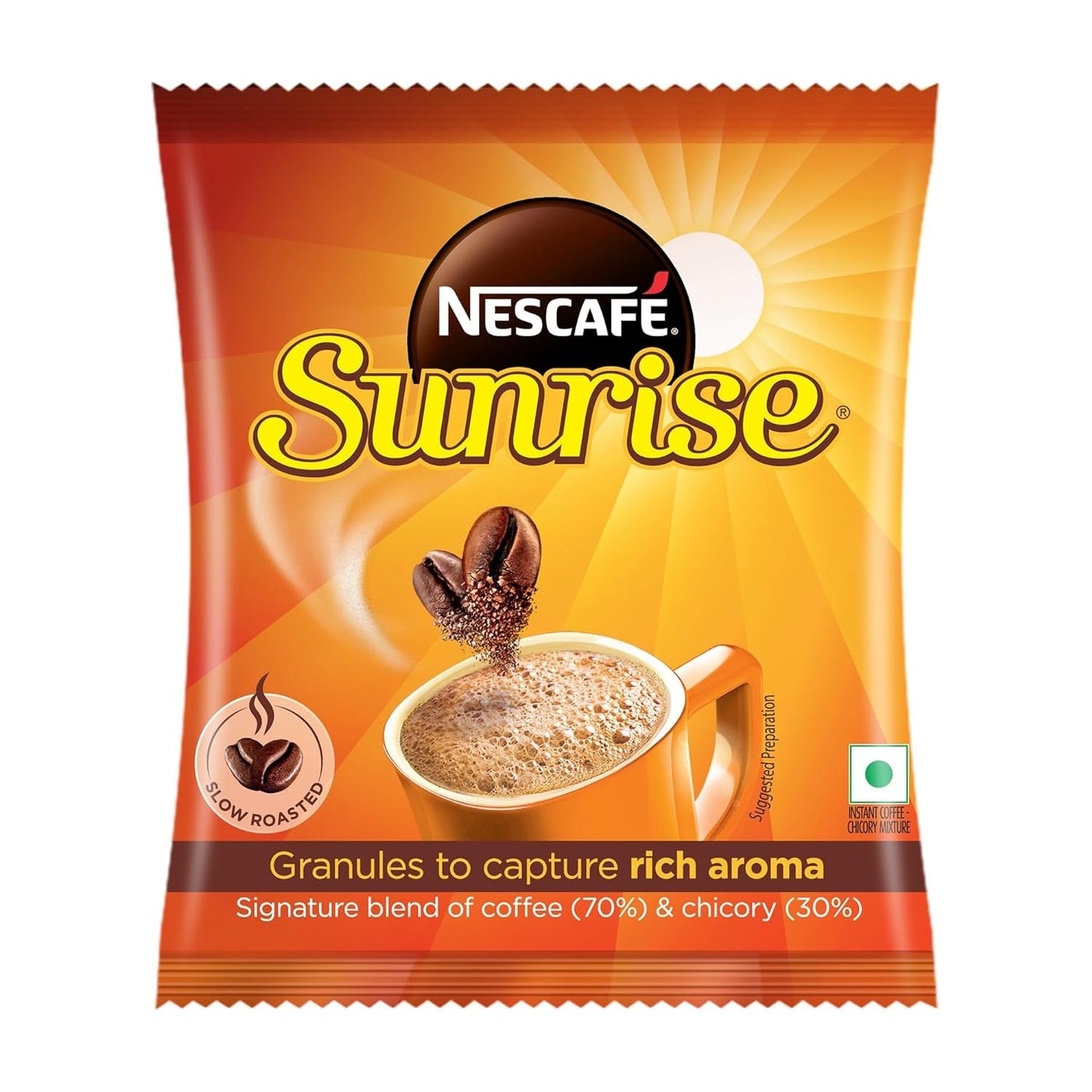 NESCAFE SUNRISE Instant Coffee Powder Pouch| Coffee-Chicory Mix | Rich Taste & Aroma | 50 g