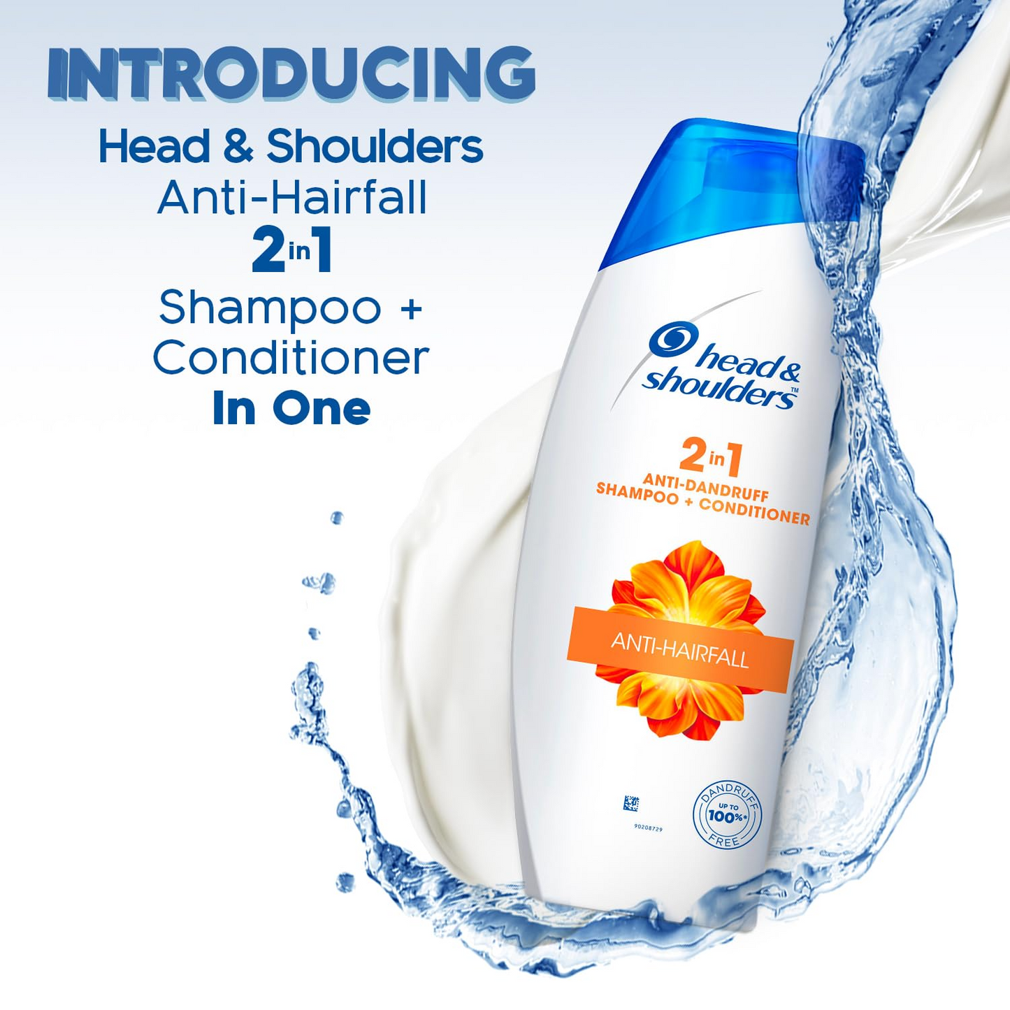 Head and Shoulders 2-in-1 Anti-Hairfall Anti-Dandruff Shampoo + Conditioner in One for Women & Men; 180ML