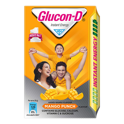 Glucon-D Mango Blast Glucose Powder (450g, Refill)| For Tasty & Healthy Mango Flavoured Glucose Drink| Provides Instant Energy