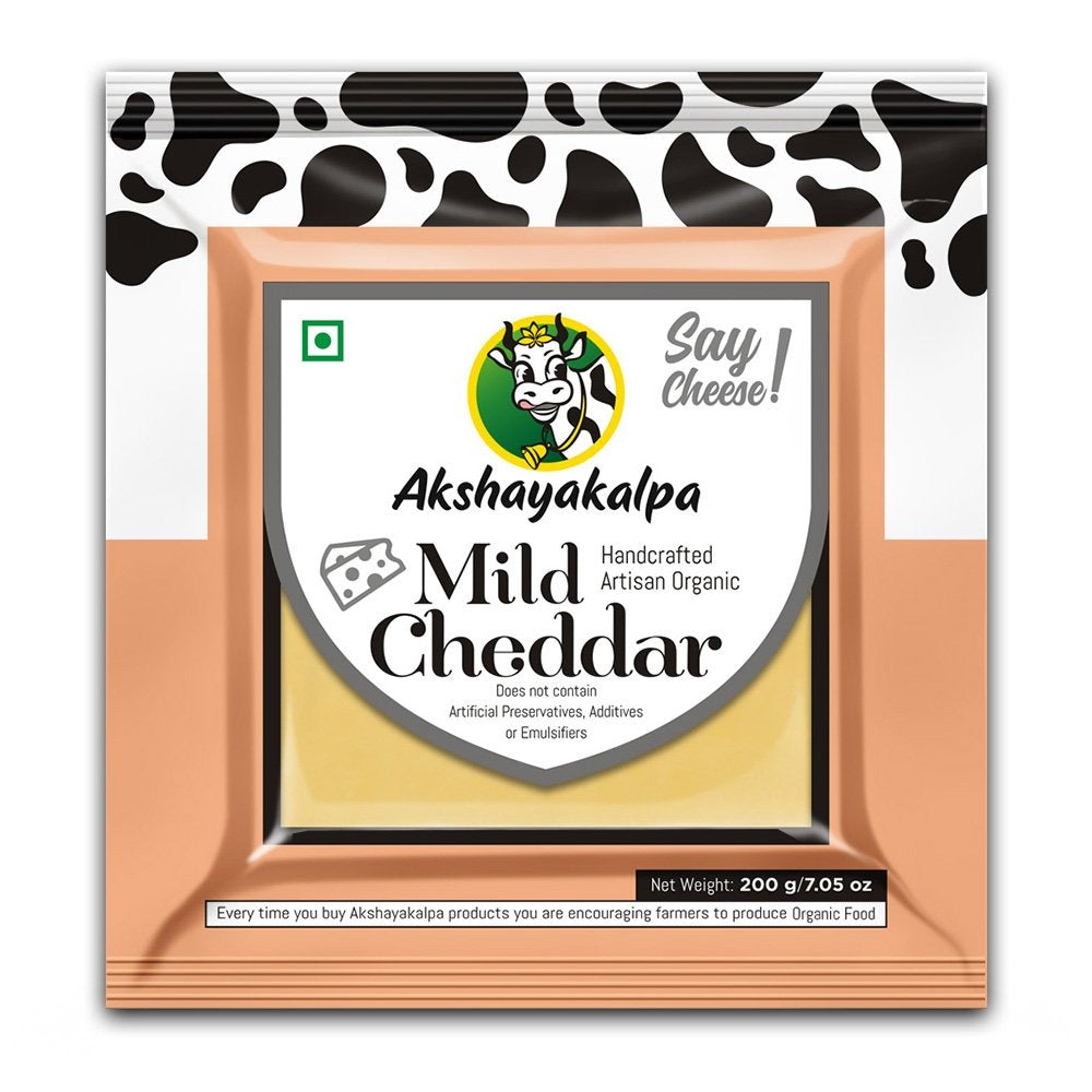 Akshayakalpa Organic Artisan Mild Cheddar, 200 g