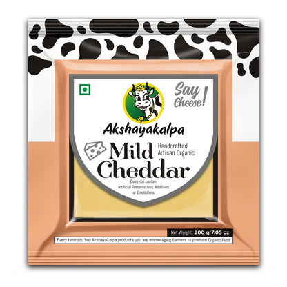 Akshayakalpa Organic Artisan Mild Cheddar, 200 g