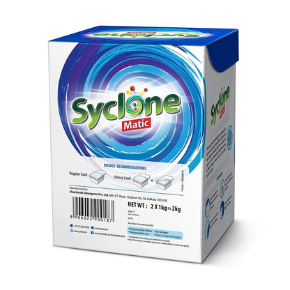 Syclone Matic Top Load Detergent Powder for Washing Machine, 2kg