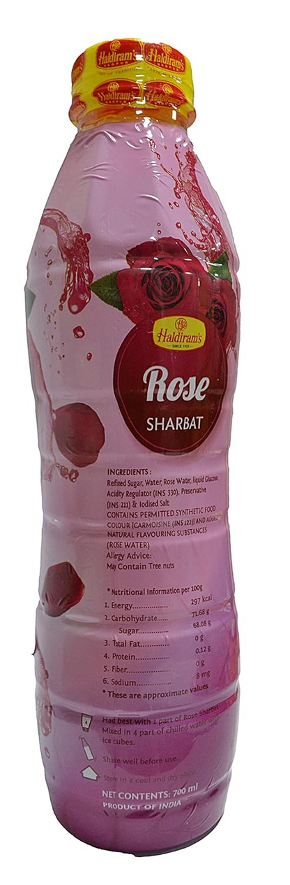 Haldiram's Nagpur Rose Sharbat (Pack of 2) 750 ml