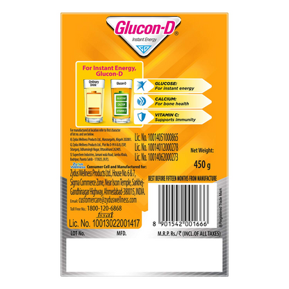 Glucon-D Mango Blast Glucose Powder (450g, Refill)| For Tasty & Healthy Mango Flavoured Glucose Drink| Provides Instant Energy