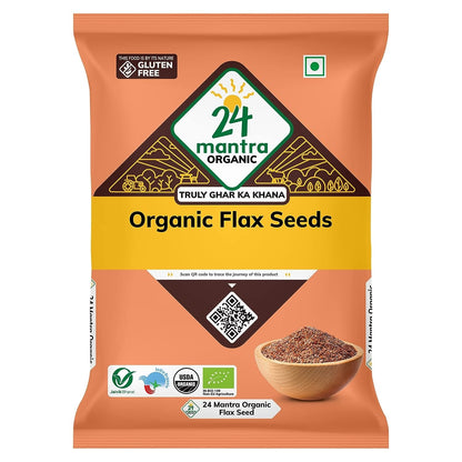 24 Mantra Organic Flax Seeds/Alsi/Avise Ginjalu - 200gms | P