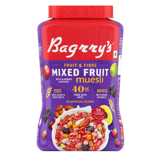 Bagrry's Fruit N Fibre Muesli, Mixed Fruit, 1000g