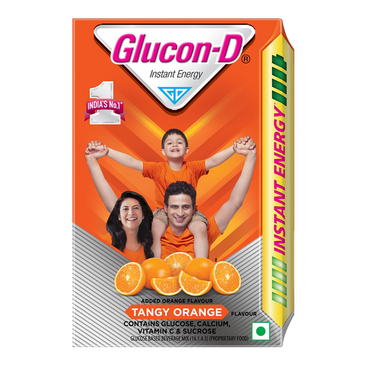 Glucon-D Tangy Orange Glucose Powder(450g, Refill)| For Tasty & Healthy Orange Flavoured Glucose Drink