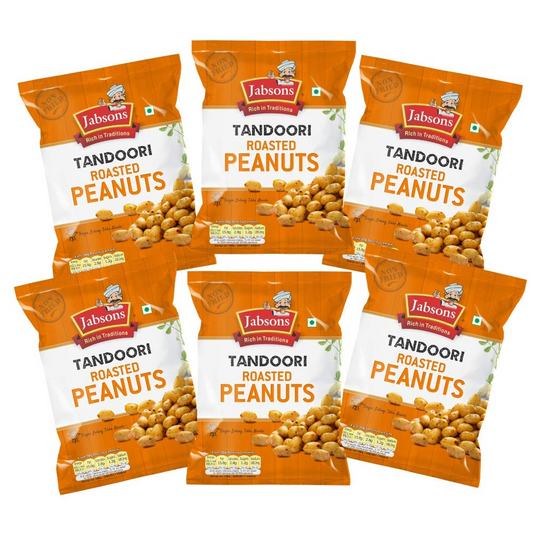 Jabsons Roasted Peanuts Tandoori 140g (Pack of 6)