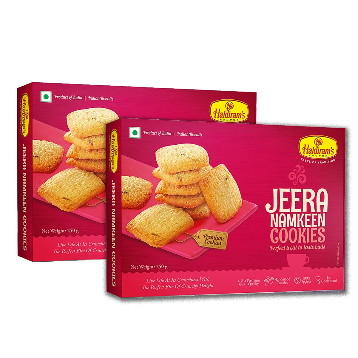 Haldiram's Nagpur Jeera Namkeen Cookies,  250 g - Each Pack of 2