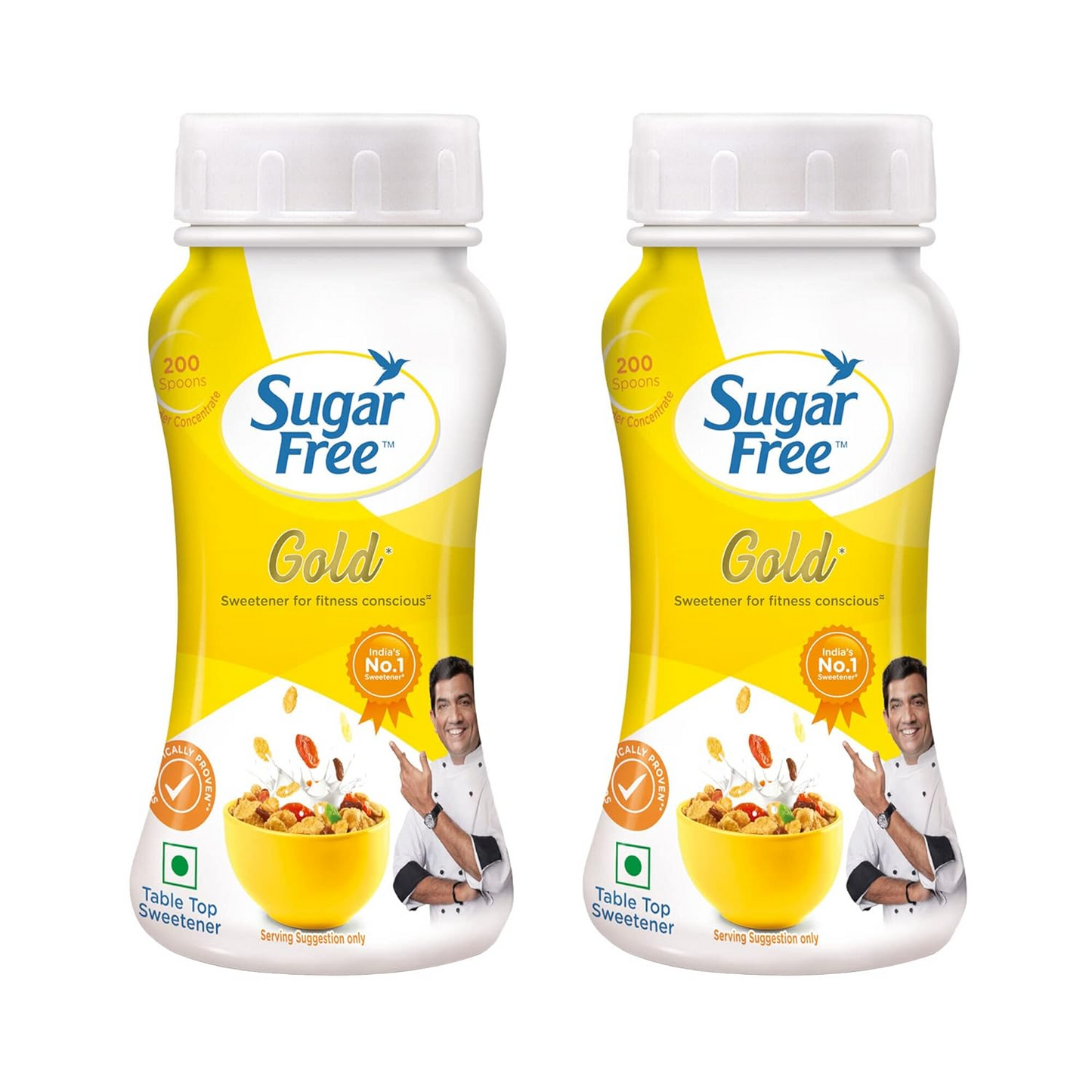 Sugar Free Gold, 100g, Jar (Pack of 2)| Equivalent to Sweetness from 2kg Sugar| India’s No.1 Sweetner