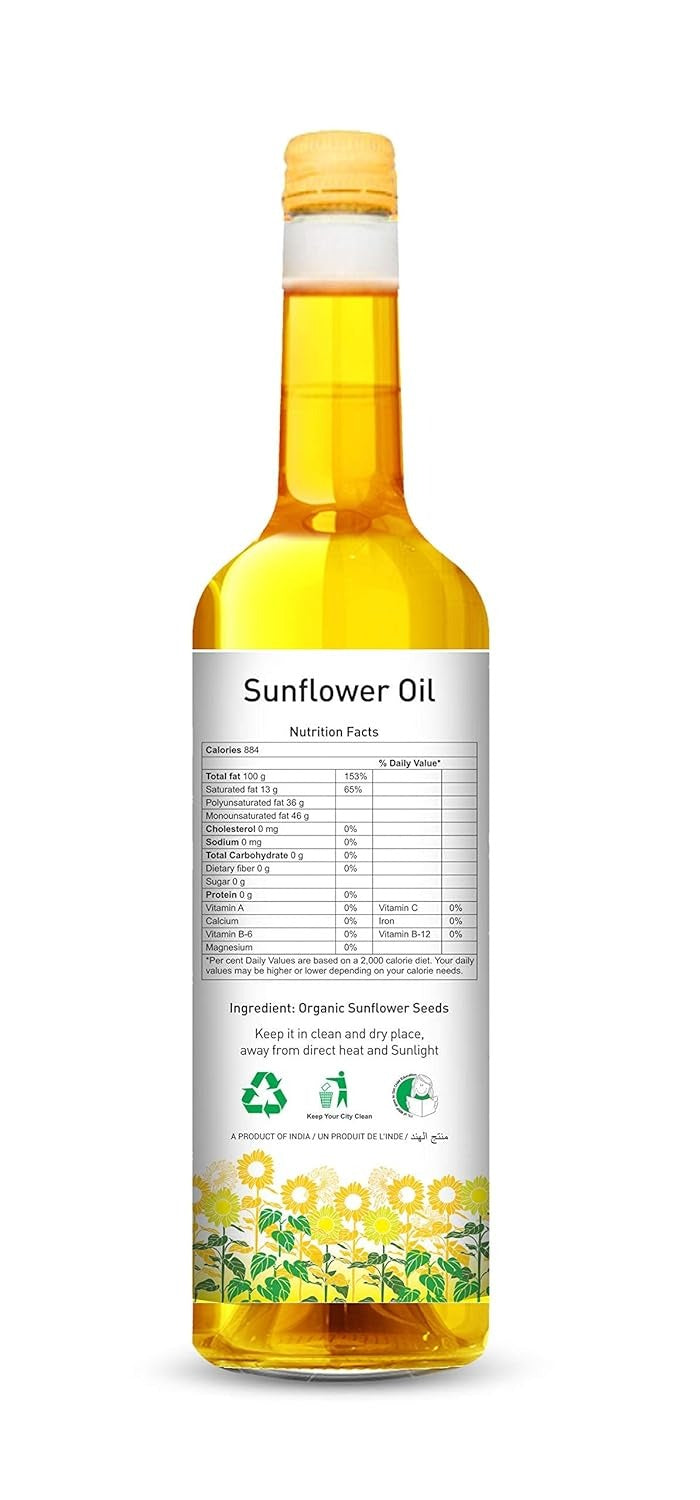 Natureland Organics Sunflower Oil 1 Ltr - Cold Pressed