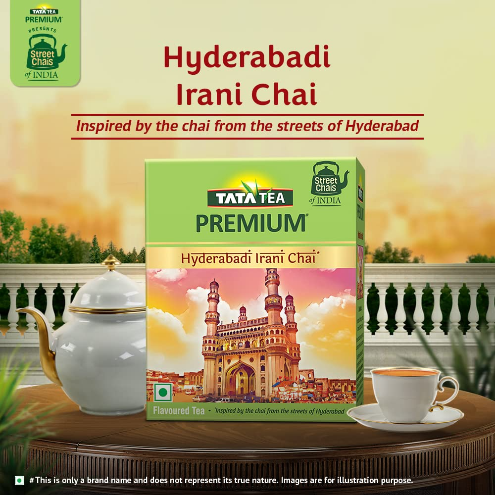 Tata Tea Premium | Street Chai Of India | Hyderabadi Irani Chai | Tasting Notes Of Cardamom & Condensed Milk |250 Grams