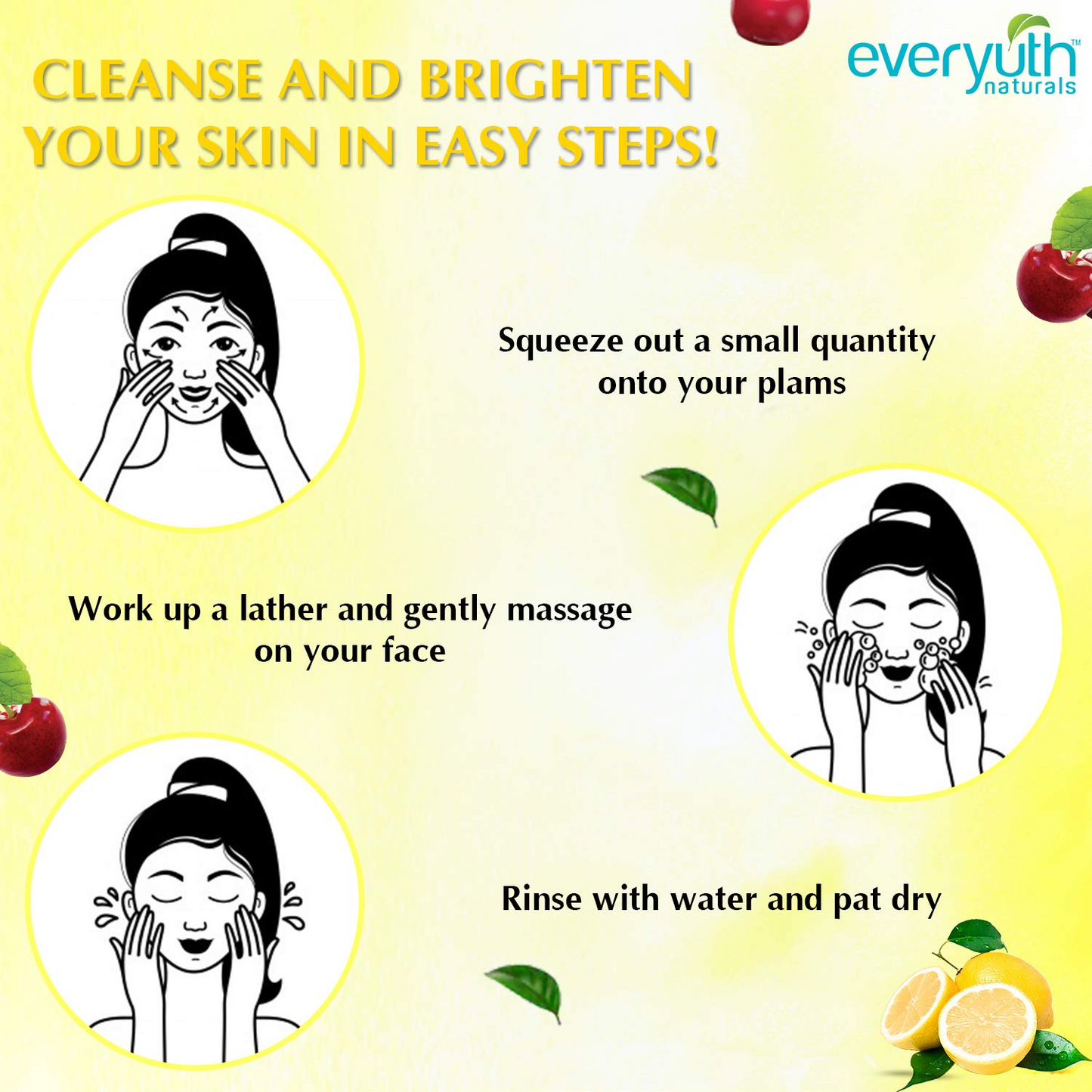 Everyuth Brightening Lemon Cherry Face Wash 150 gm (Pack of 2)