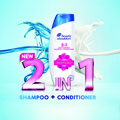 Head & Shoulders 2-In-1 Smooth And Silky Anti Dandruff Shampoo + Conditioner, 180Ml