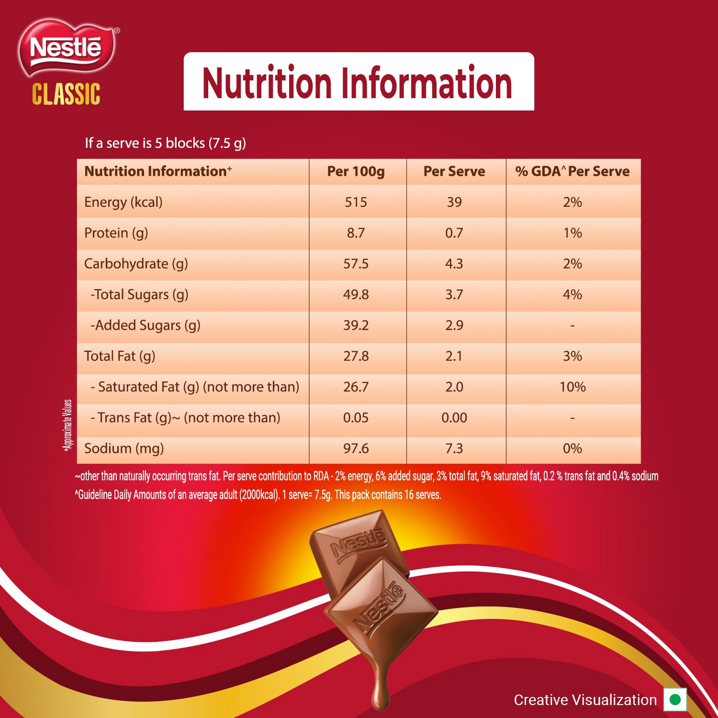 Nestlé Classic Tablet, Rich & Creamy Milk Treat,8 units x 15g, 120g