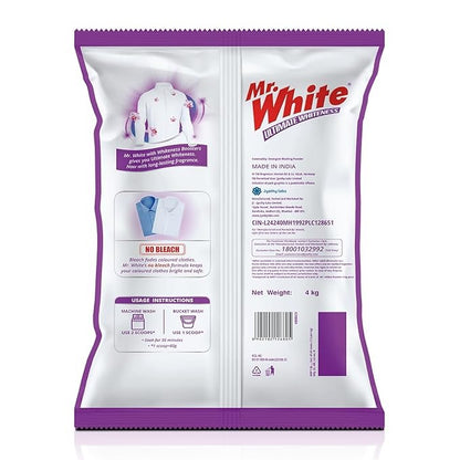 Mr. White Detergent Powder 4 Kg | Whiteness Boosters gives Ultimate Whiteness