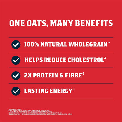 Quaker Oats 2kg | Rolled Oats | 100% Natural Wholegrain | Nutritious Breakfast Cereals | Porridge | Easy to Cook