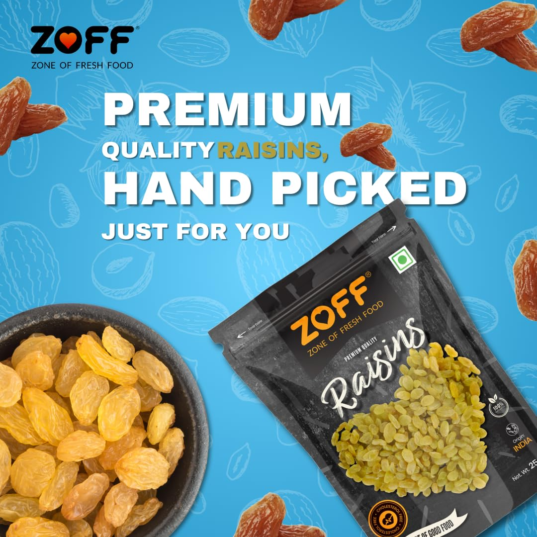 Zoff Premium Mixed Dry Fruits Combo: Almonds, Cashews, and Raisins - 250g Each | Perfect Diwali and Festival Gifts & Hampers | Net weight 750g