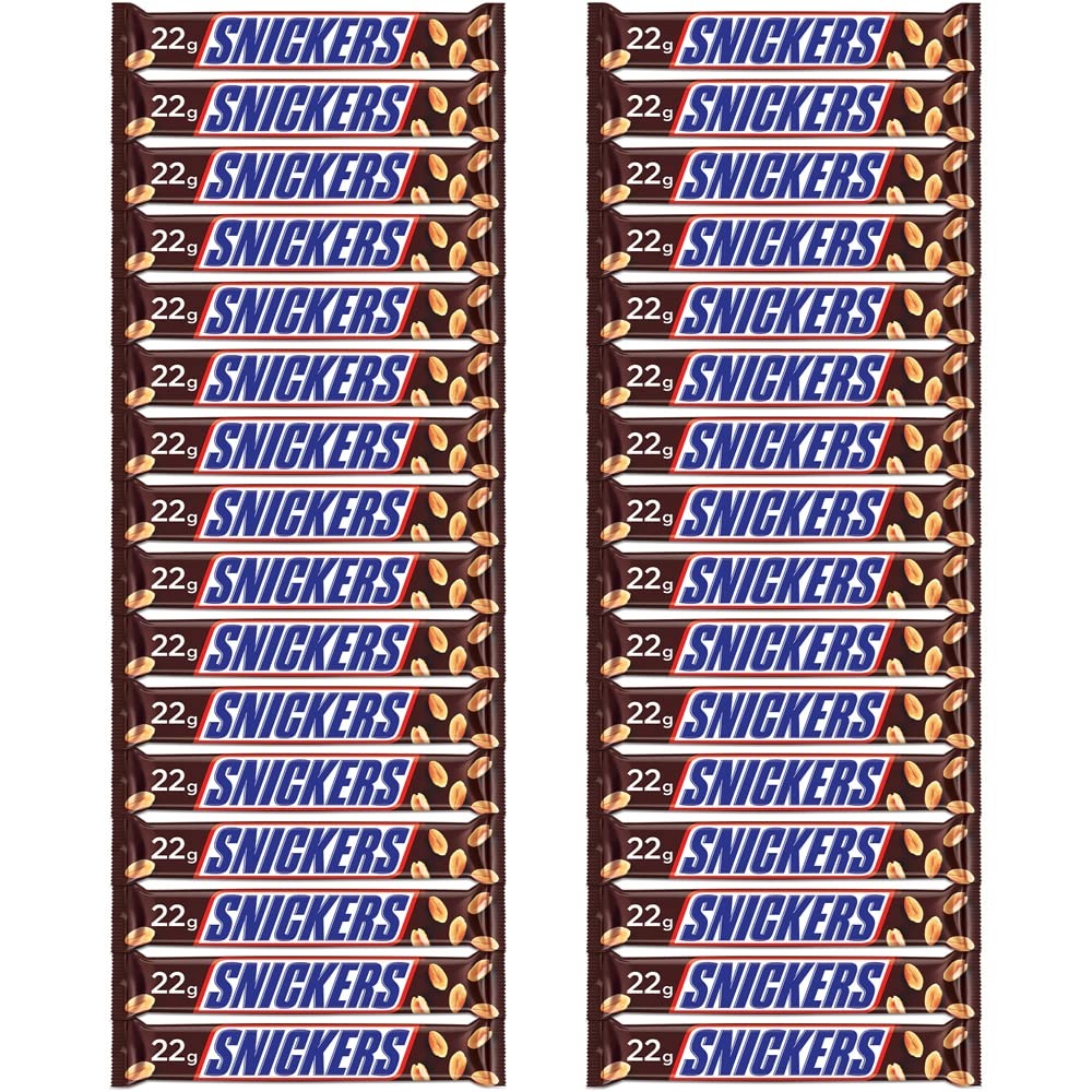 Snickers Peanut Filled Chocolates - 22g Bar (Pack of 32)