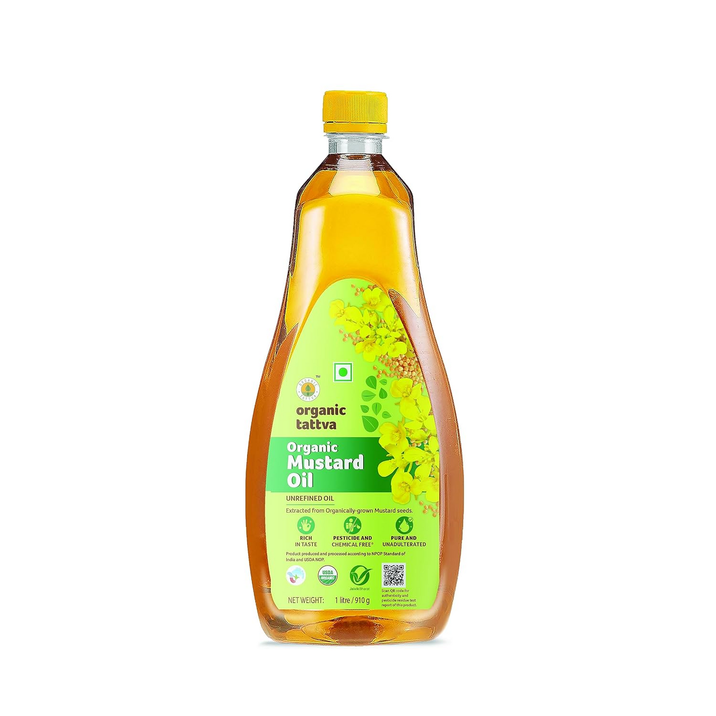 Organic Tattva, Organic Unrefined Mustard/Sarso Cooking Oil (1L)