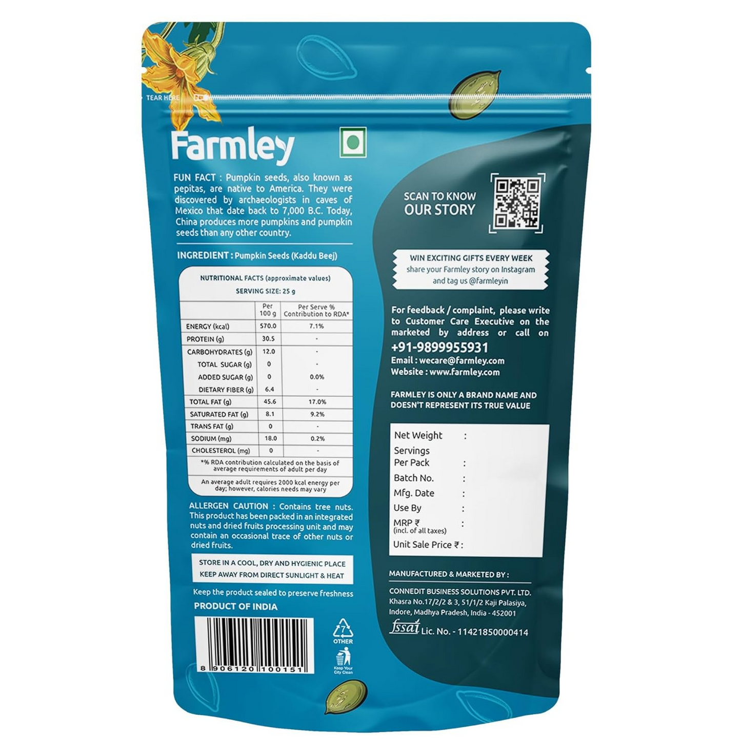 Farmley Pumpkin Seeds I 200g | Pumpkin Seeds for eating | Immunity Booster and Fiber Rich