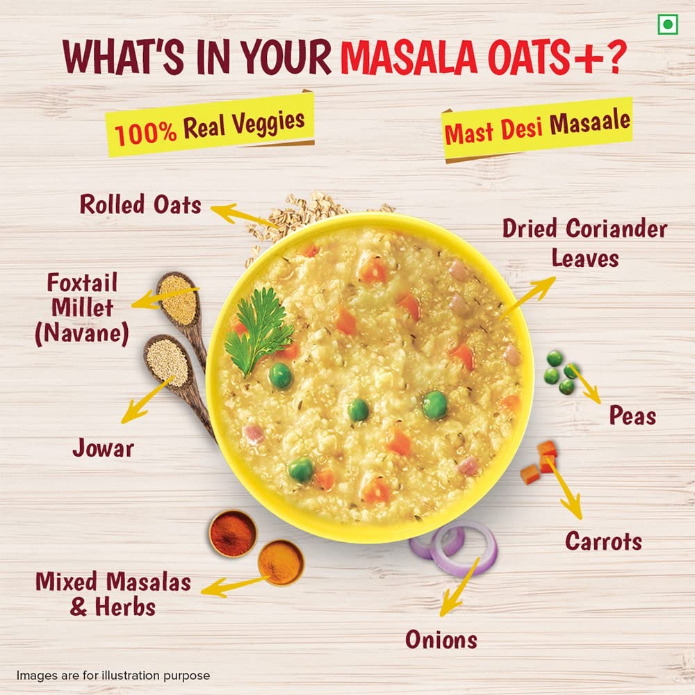 Tata Soulfull Masala Oats + Desi Veggie, 500g