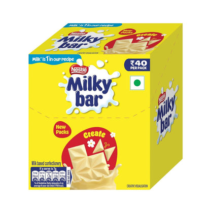 MILKYBAR Nestle Milkybar Tablet, Made With Milk , Yummy & Creamy Treat, 588 G (14 Units X 42 Grams)