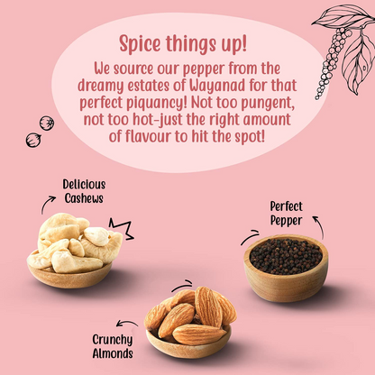 Paper Boat Roasted Mixed Nuts with Wayanad Pepper, Premium Dry Fruit Mix | Almonds & Cashews, Pouch (200g)