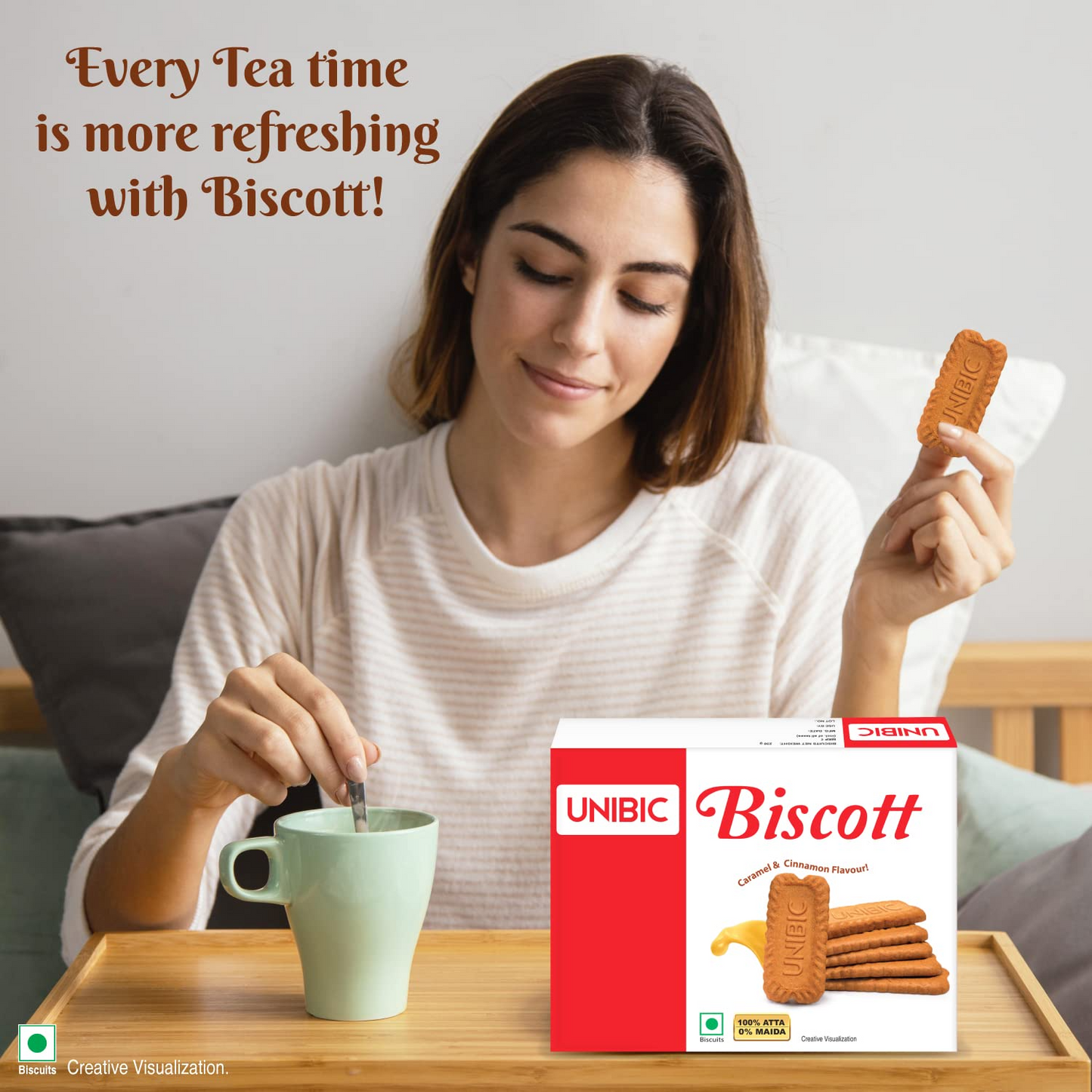 Unibic Biscott in Caramel and Cinnamon Flavour 250g, Traditionally Baked Atta Biscuit, No Maida, Crunchy and Healthy