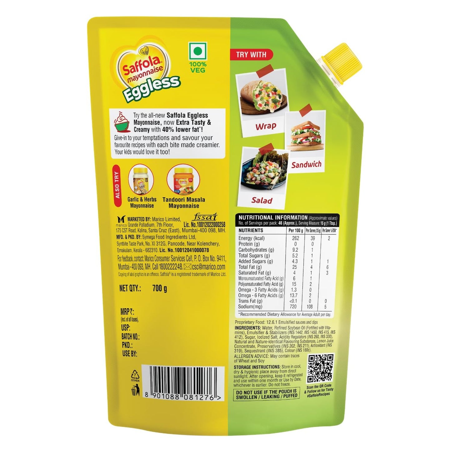 Saffola Mayonnaise Eggless 750G