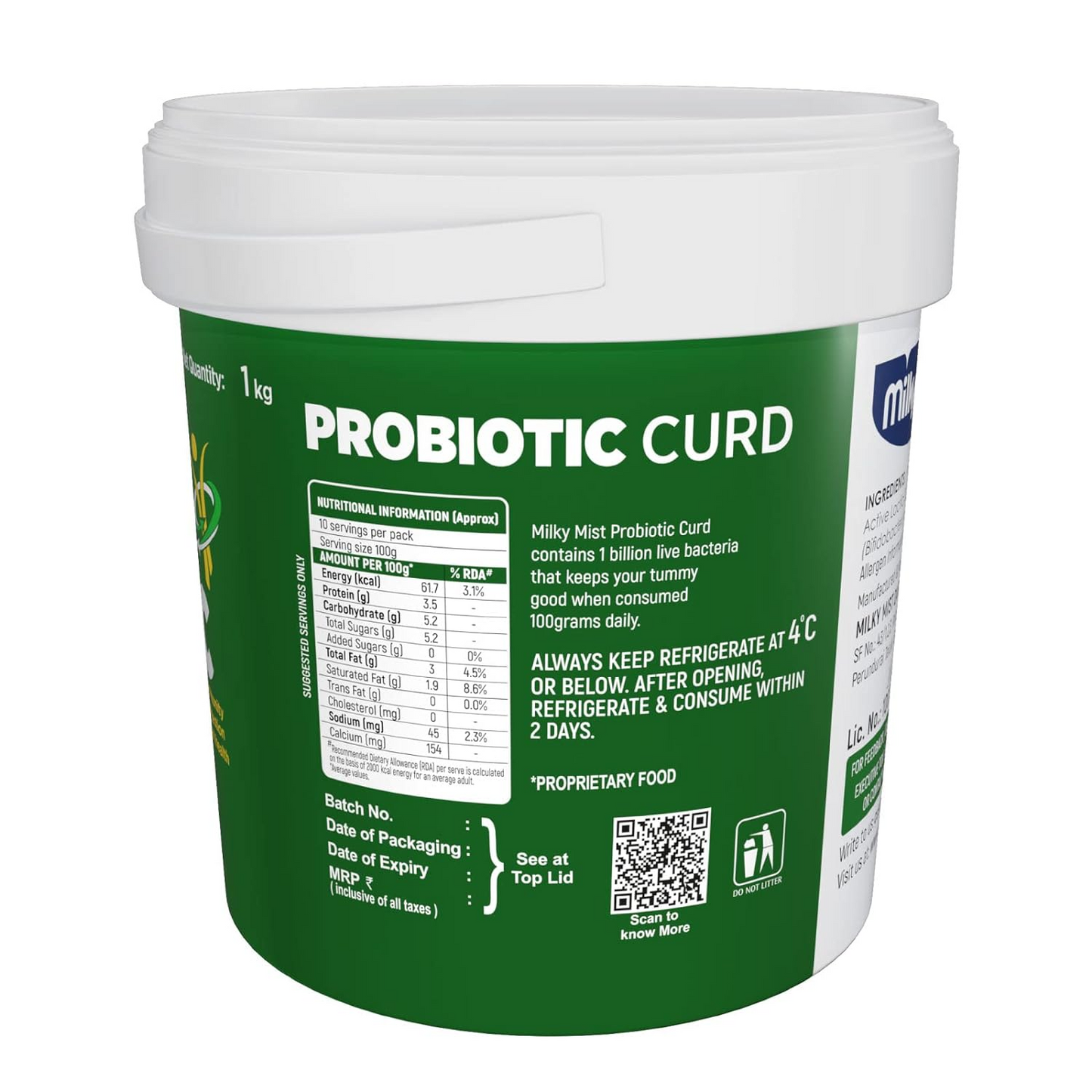 Milky Mist Pro Biotic Curd, 1 Kg