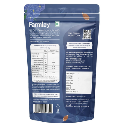 Farmley Premium Flax Seeds, Alsi Seeds - 200 grams I Rich in Fiber & Omega -3