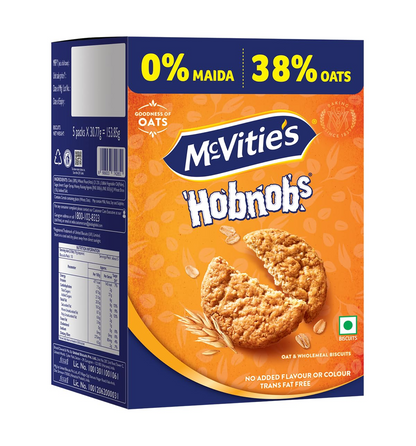 Mcvitie’s Hobnobs Cookies , 0% Maida & 38% Oats, 153.85 g