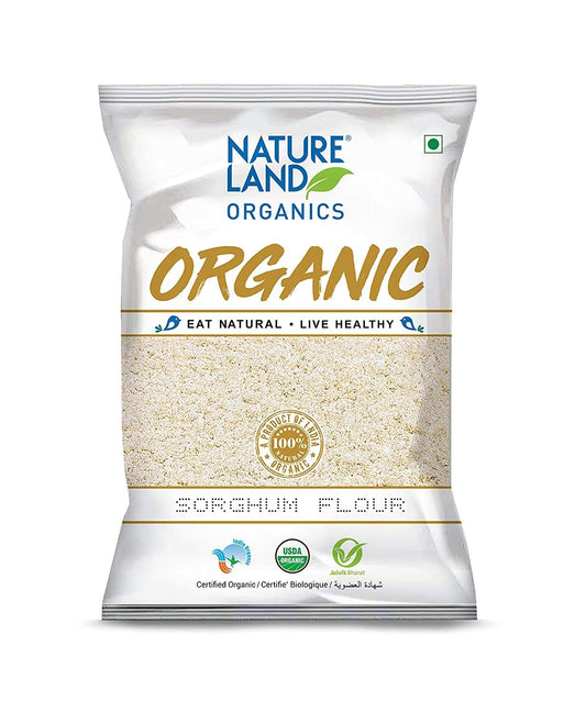 Natureland Organics Sorghum/Jowar Flour 500 Gm - Organic Flours