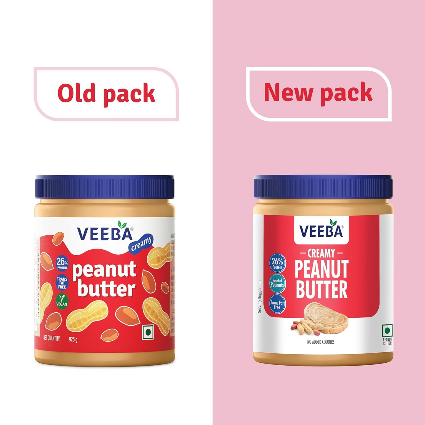 Veeba Creamy Peanut Butter| High Protein | Naturally Gluten Free 925 g