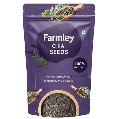 Farmley Chia Seeds I 200g I Chia seeds for weight loss I Omega-3 Seeds for eating I Non GMO and fibre rich seeds