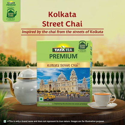 Tata Tea Premium | Street Chai Of India | Kolkata Street Chai | Tasting Notes Of Nutmeg, Cardamom & Ginger | 250 Grams