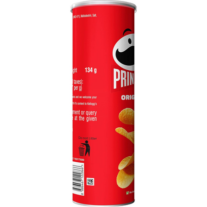 Pringles Original | Potato Chips | Classic Salted Potato Chips | Crispy Snack | Crunchy Snack for Movies, Games & More | On-the-Go Can | 134gram