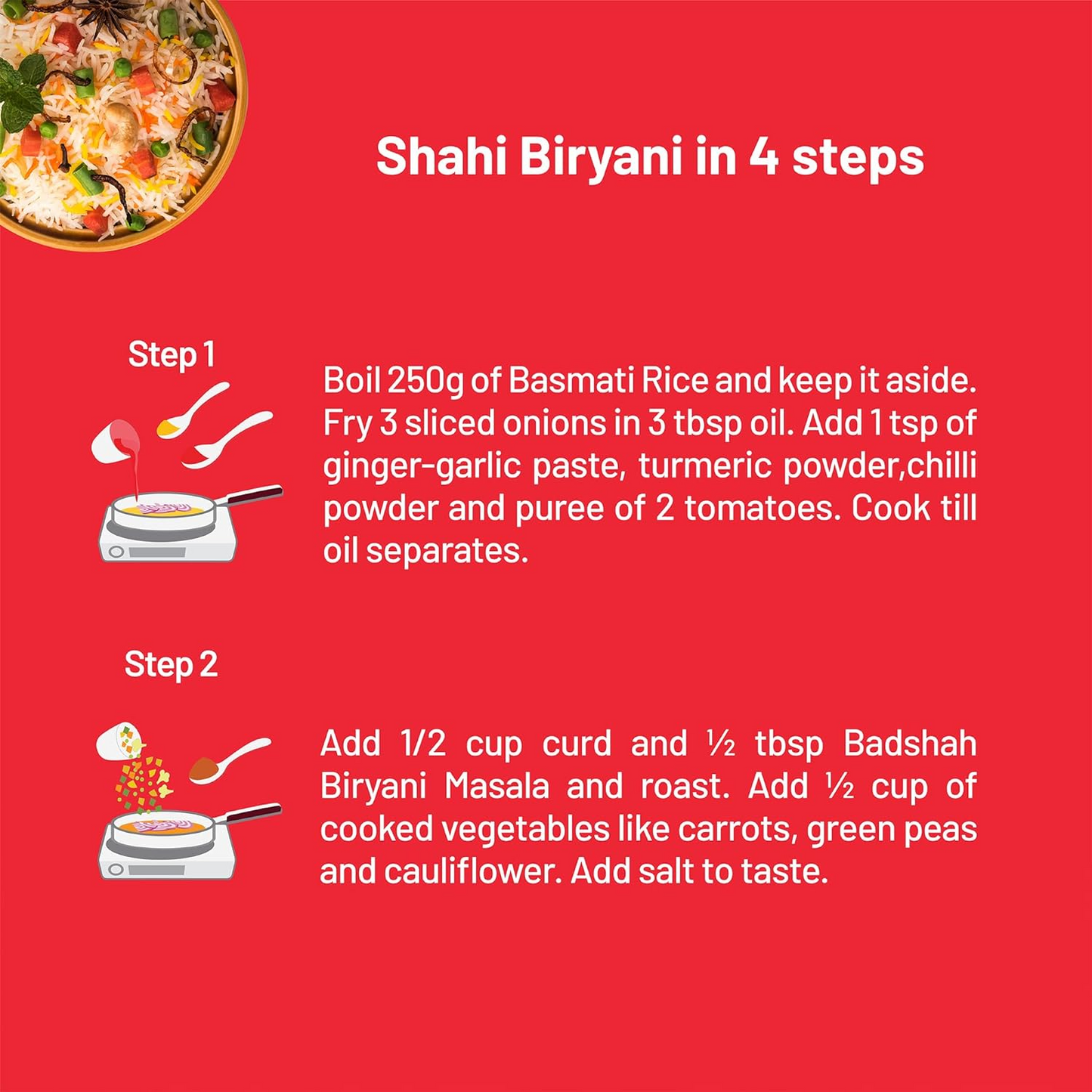 Badshah Biryani Masala - 50g | Unique Blend of Spices for Earthy Aroma & Rich Taste | Spice for Regional & Traditional Recipes