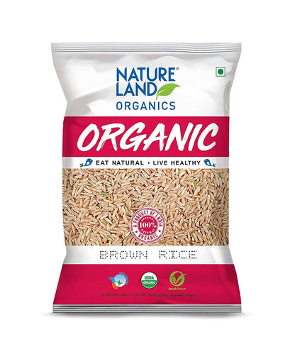 Natureland Organics Brown Rice Premium 1 Kg - Organic Healthy Rice