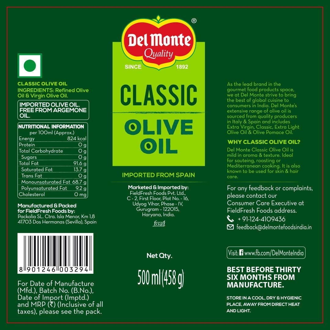 Del Monte Classic Olive Oil TIN, 500ml