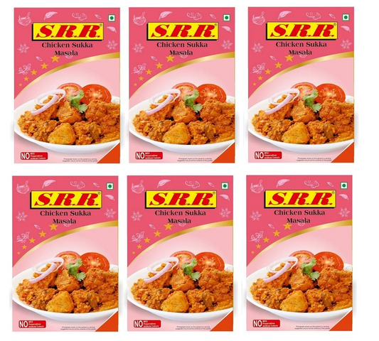 SRR MASALA Chicken Sukka/Dry (80 g Each) - Pack of 6