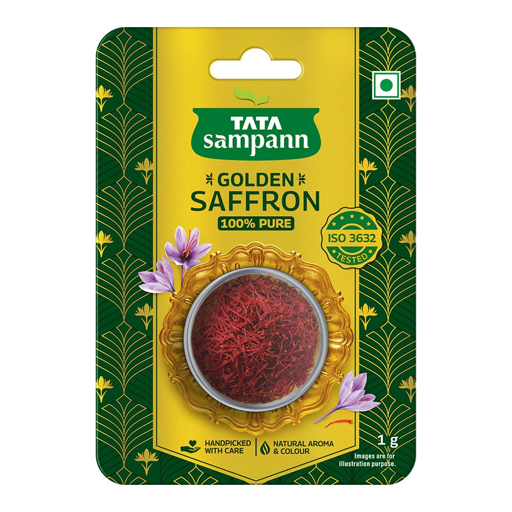 Tata Sampann Golden Saffron, Natural Aroma & Colour, Pure Kesar, 1g