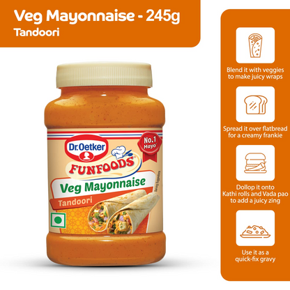 Dr. Oetker FunFoods Veg Mayonnaise Tandoori, 245 grams, 100% Veg