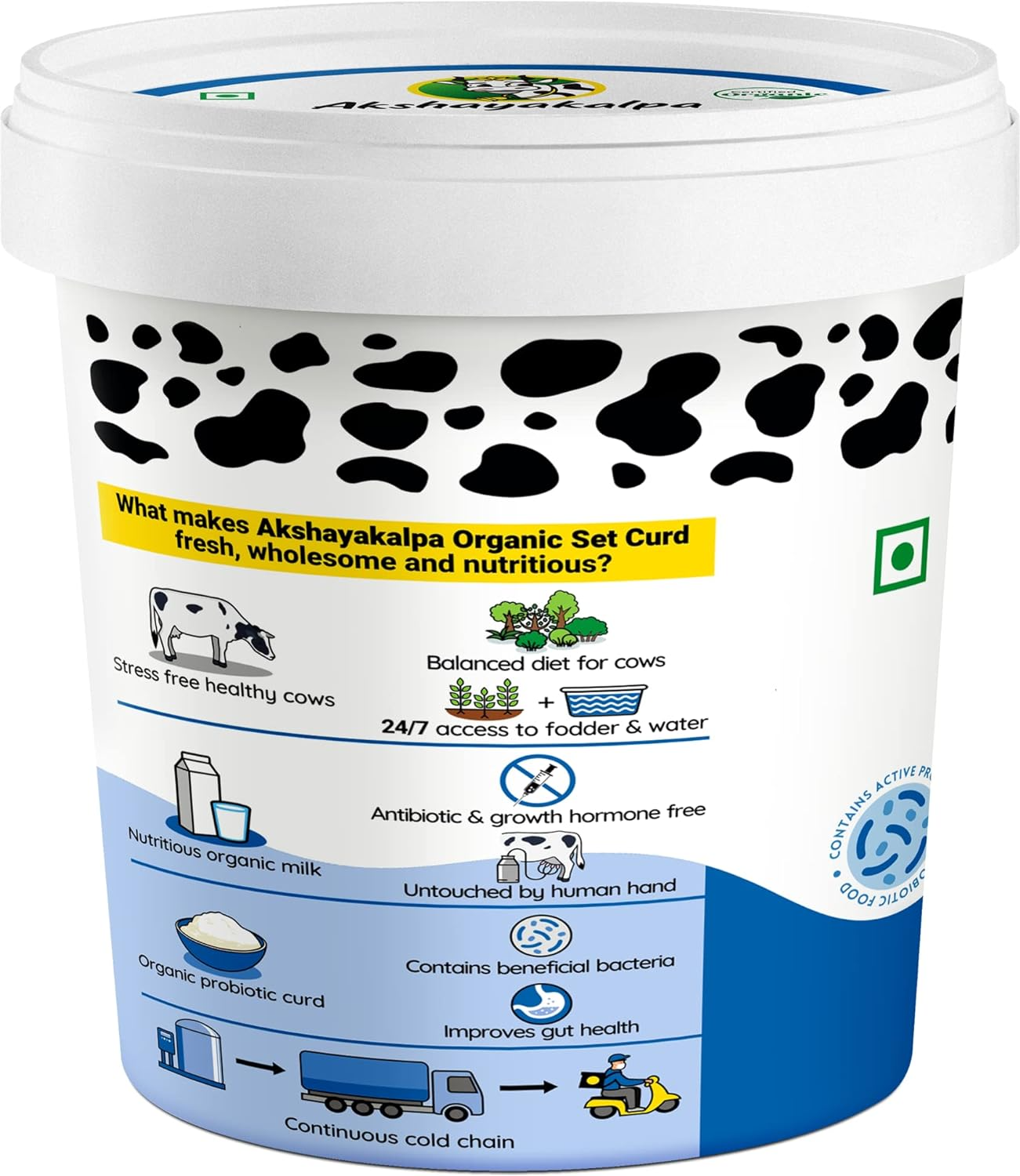 Akshayakalpa-Artisanal Organic Set Curd, 1KG - Tub