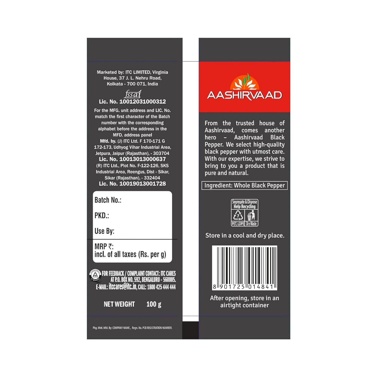 Aashirvaad Pepper Powder 100g